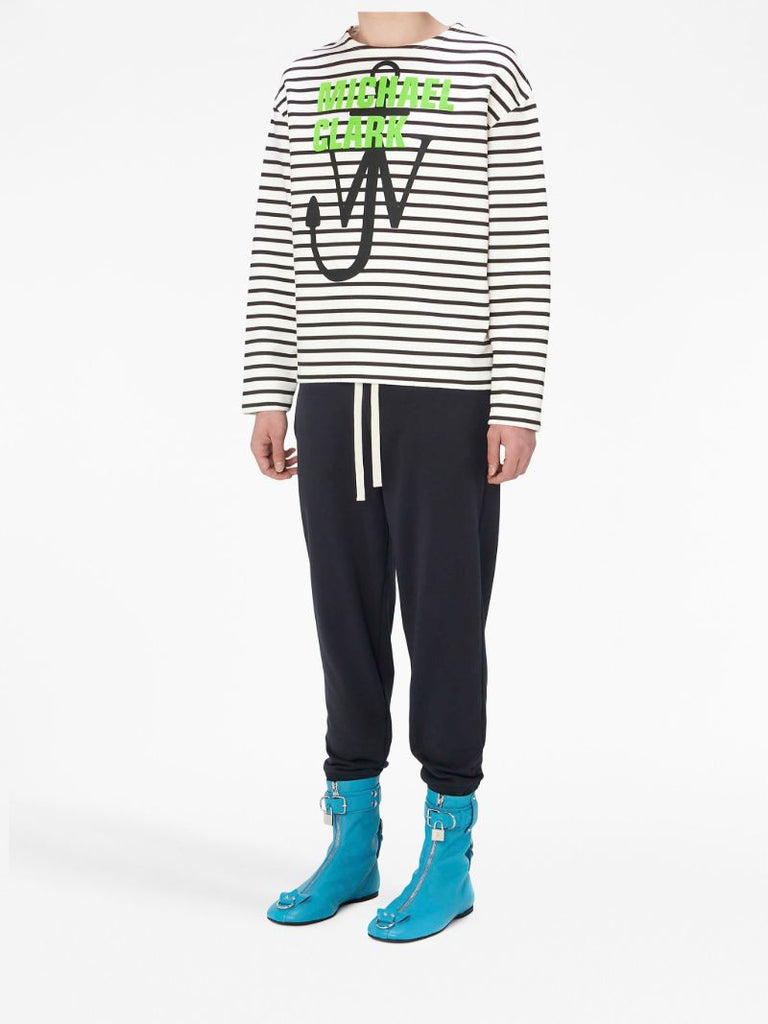 X Michael Clark White Striped Sweatshirt