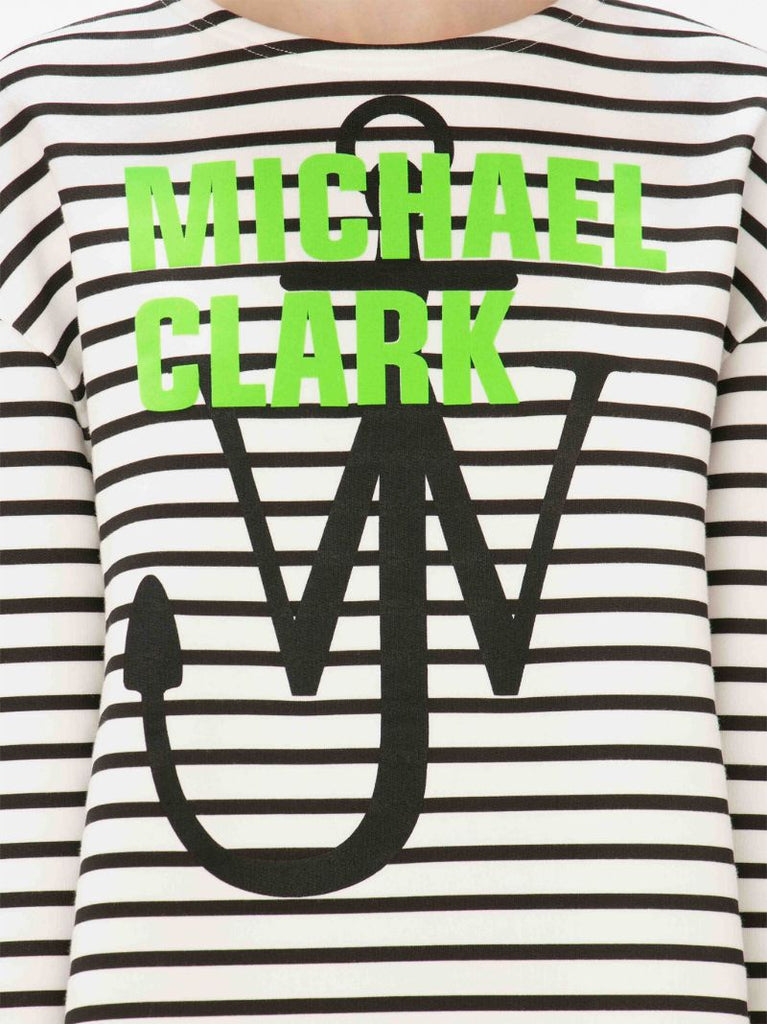 X Michael Clark White Striped Sweatshirt