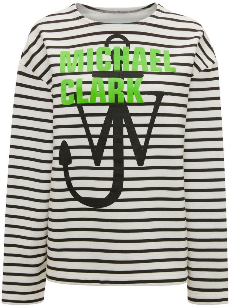 X Michael Clark White Striped Sweatshirt