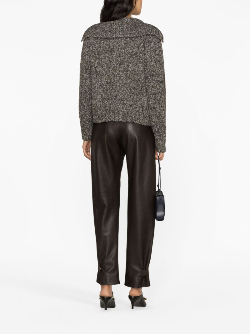 Brown Chunky Marl-knit Cardigan