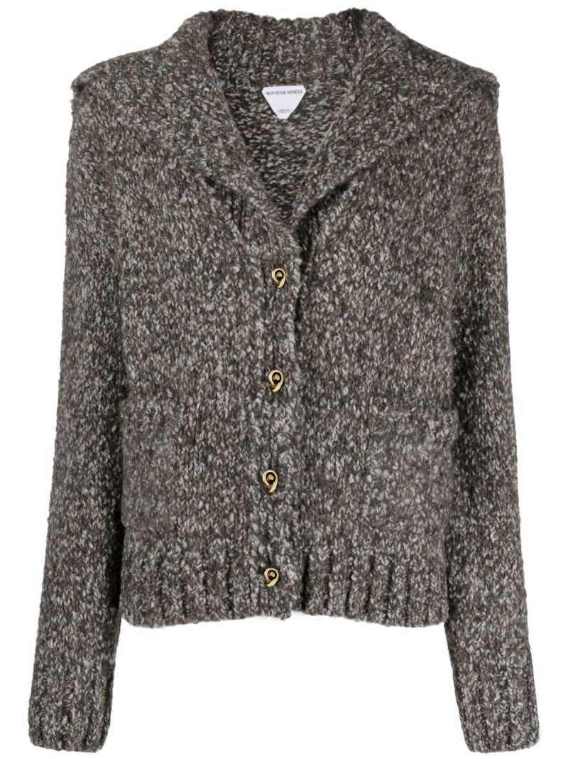 Brown Chunky Marl-knit Cardigan