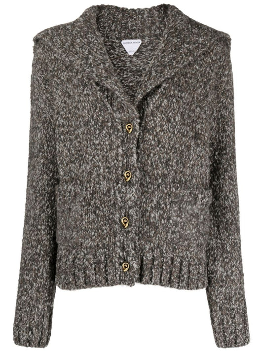 Brown Chunky Marl-knit Cardigan