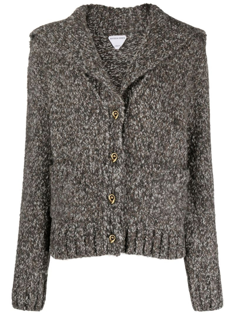 Brown Chunky Marl-knit Cardigan