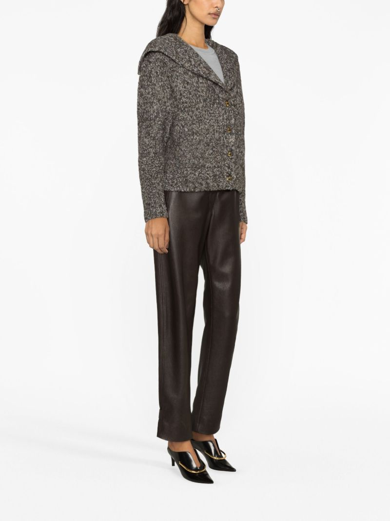 Brown Chunky Marl-knit Cardigan