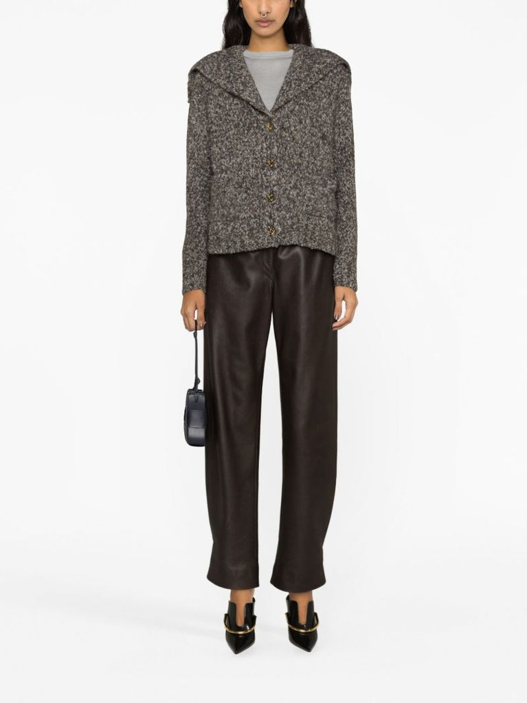 Brown Chunky Marl-knit Cardigan