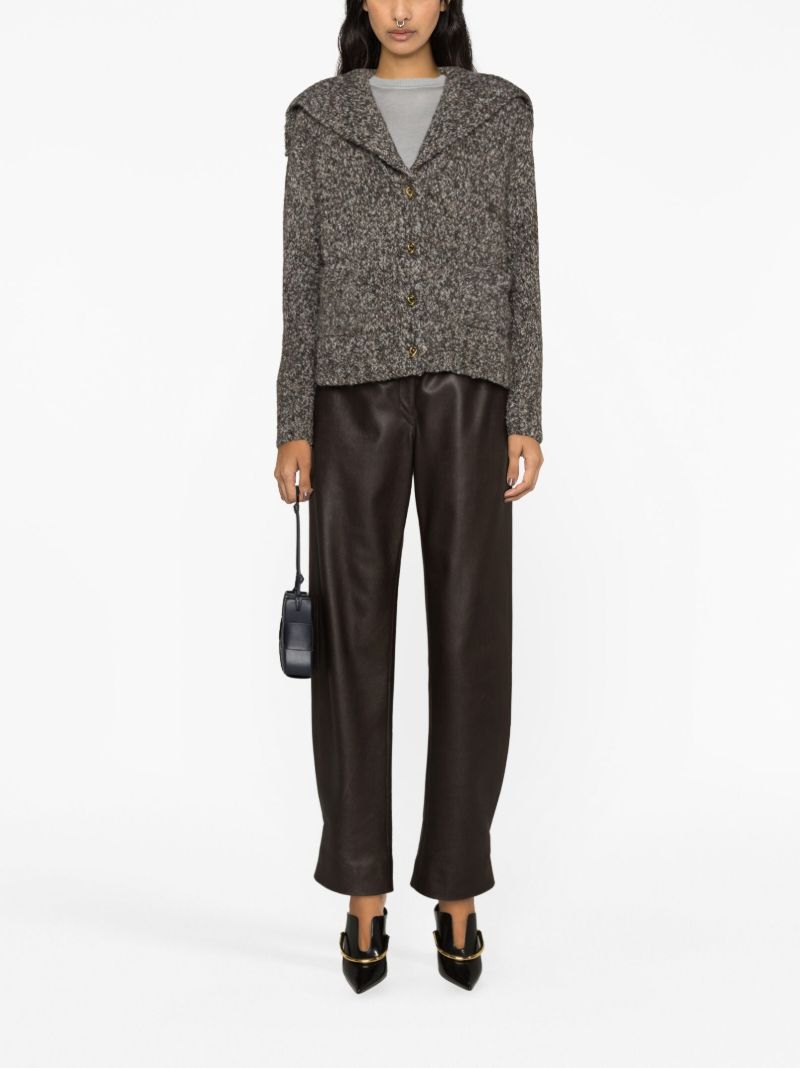 Brown Chunky Marl-knit Cardigan