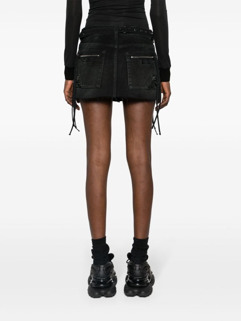 Black Cagole Denim Mini Skirt
