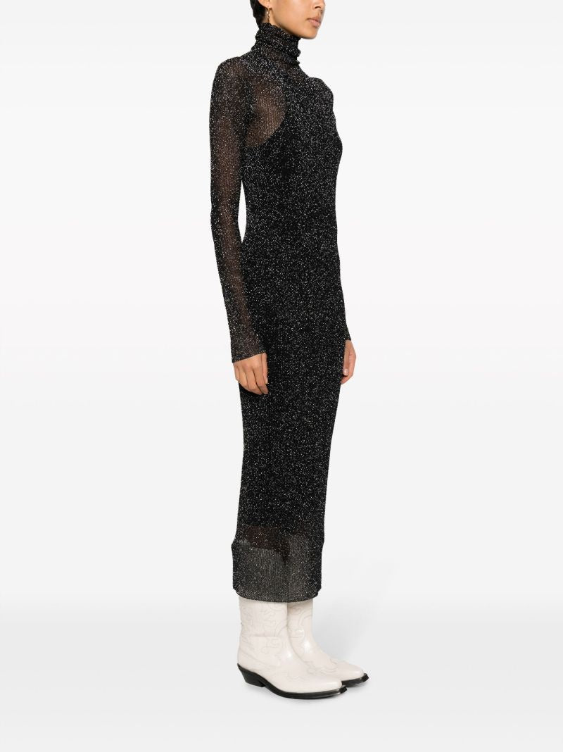 Black Ilies Mesh Midi Dress