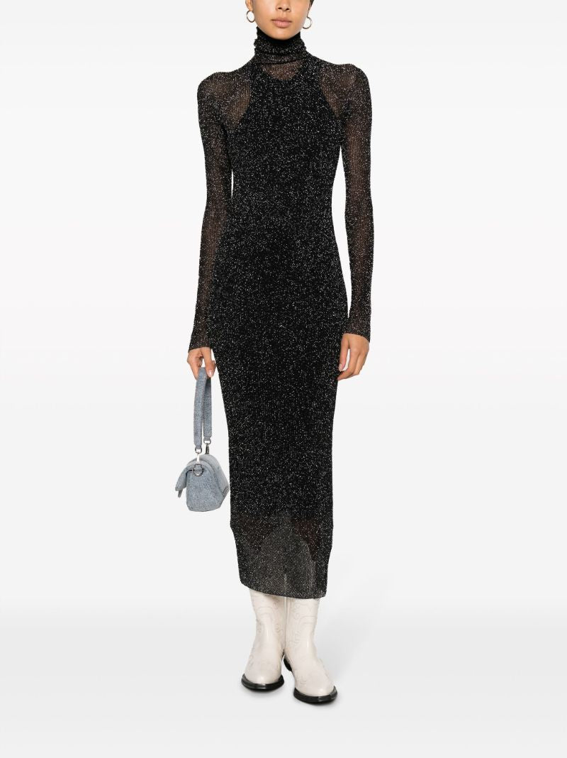 Black Ilies Mesh Midi Dress