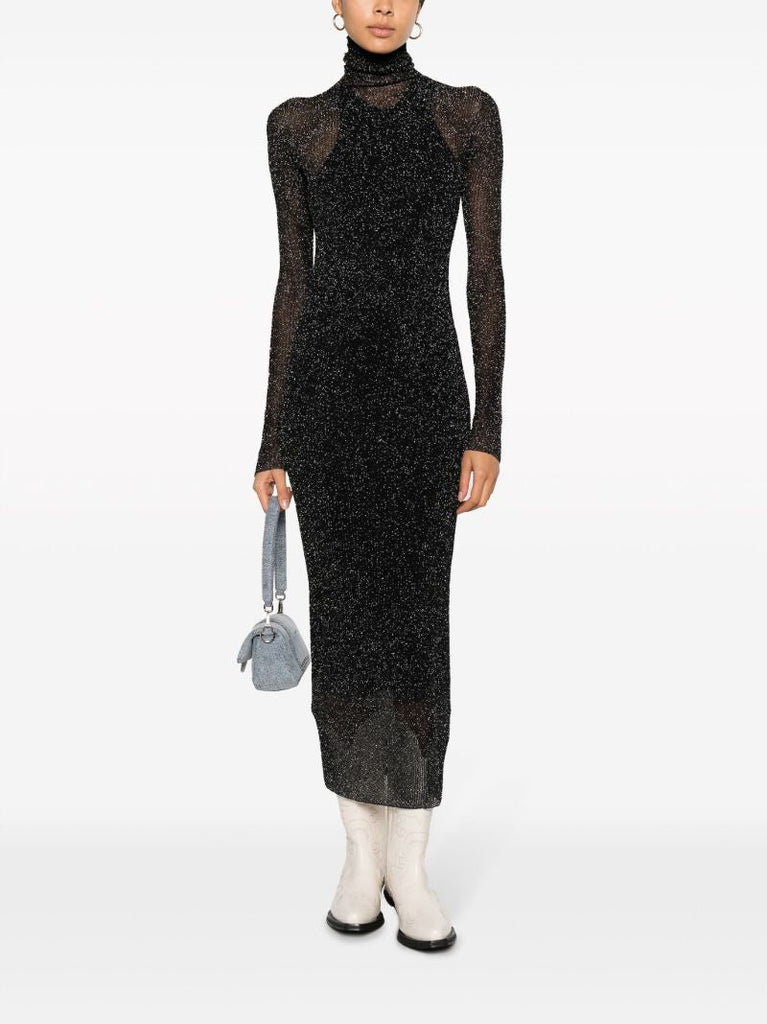 Black Ilies Mesh Midi Dress
