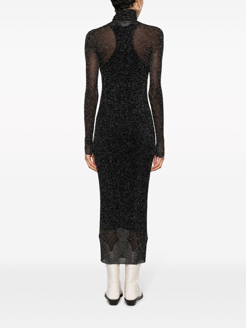 Black Ilies Mesh Midi Dress