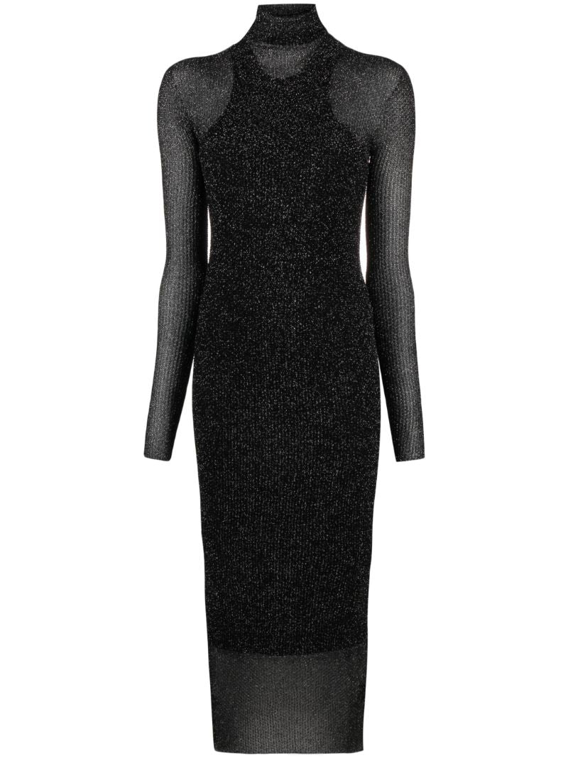 Black Ilies Mesh Midi Dress