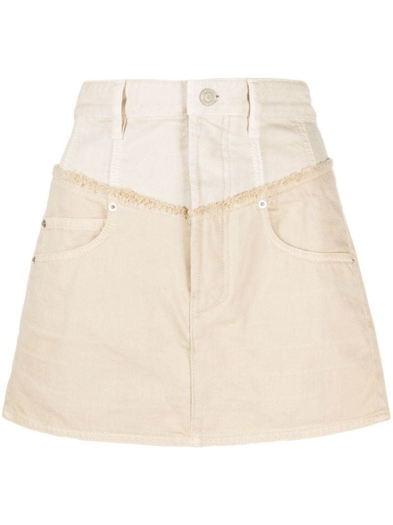 Neutral Narjis Denim Mini Skirt