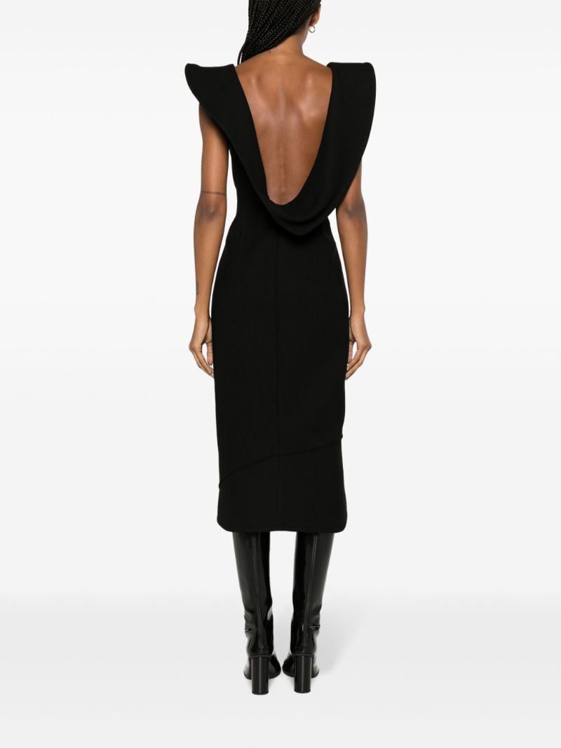 Black Asymmetric Midi Dress