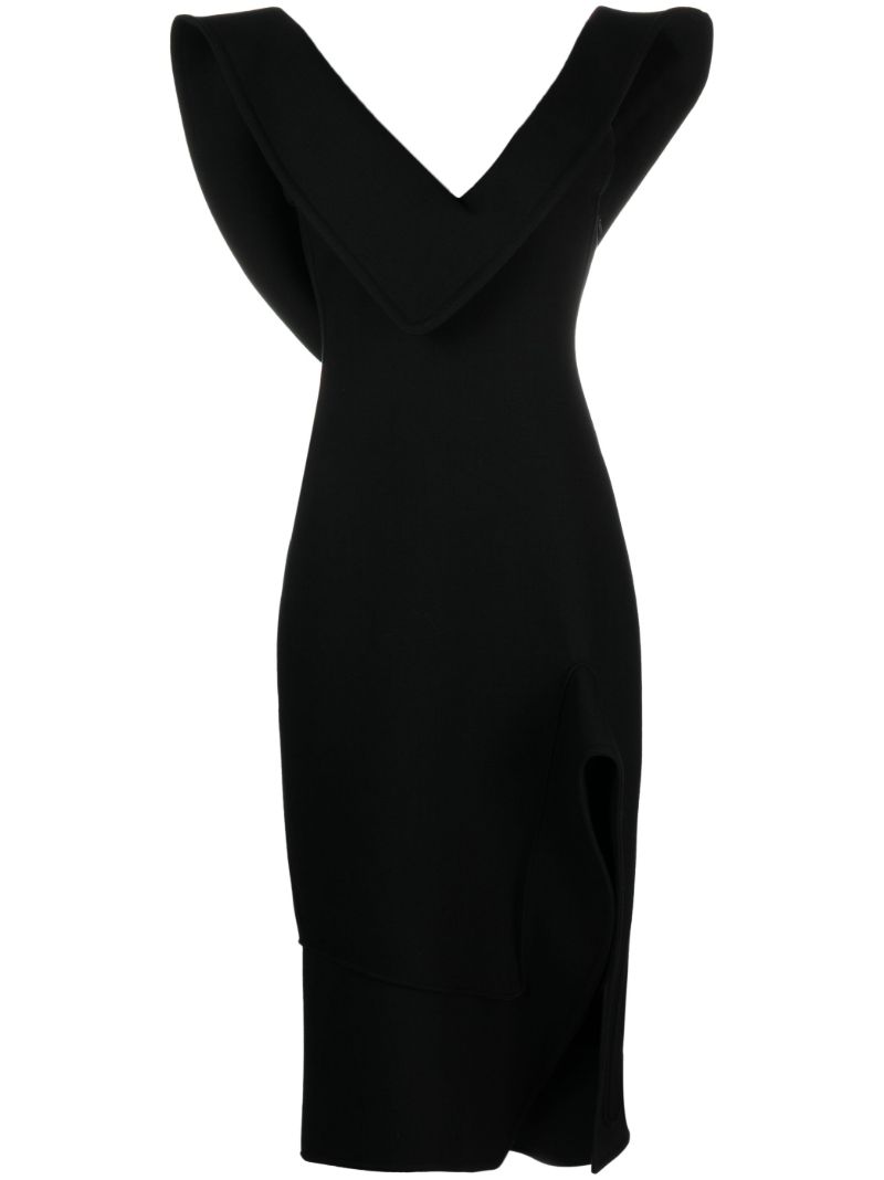 Black Asymmetric Midi Dress
