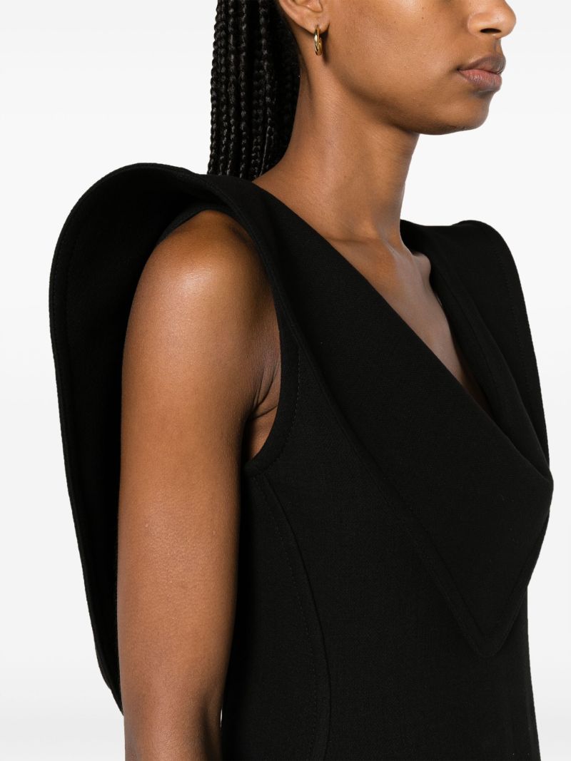 Black Asymmetric Midi Dress