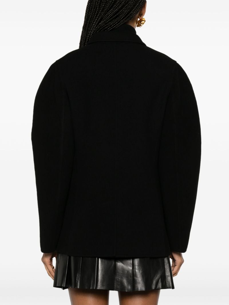 Black Double-breasted Wool-cashmere Blazer