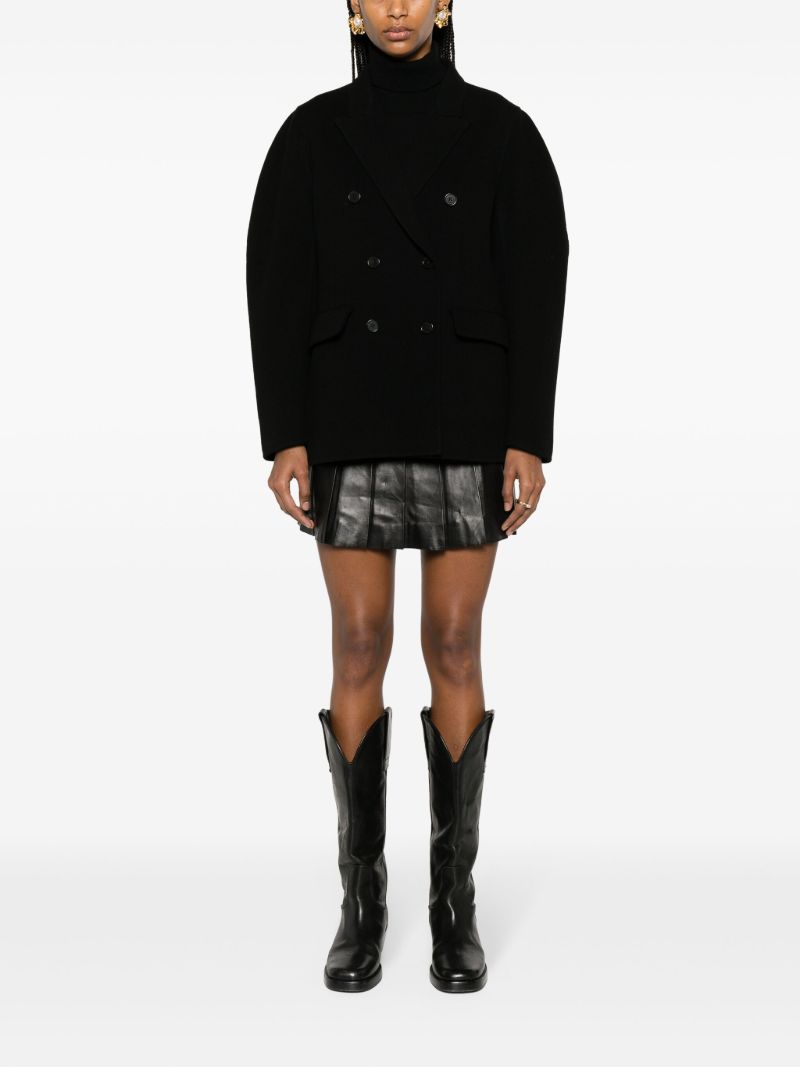 Black Double-breasted Wool-cashmere Blazer