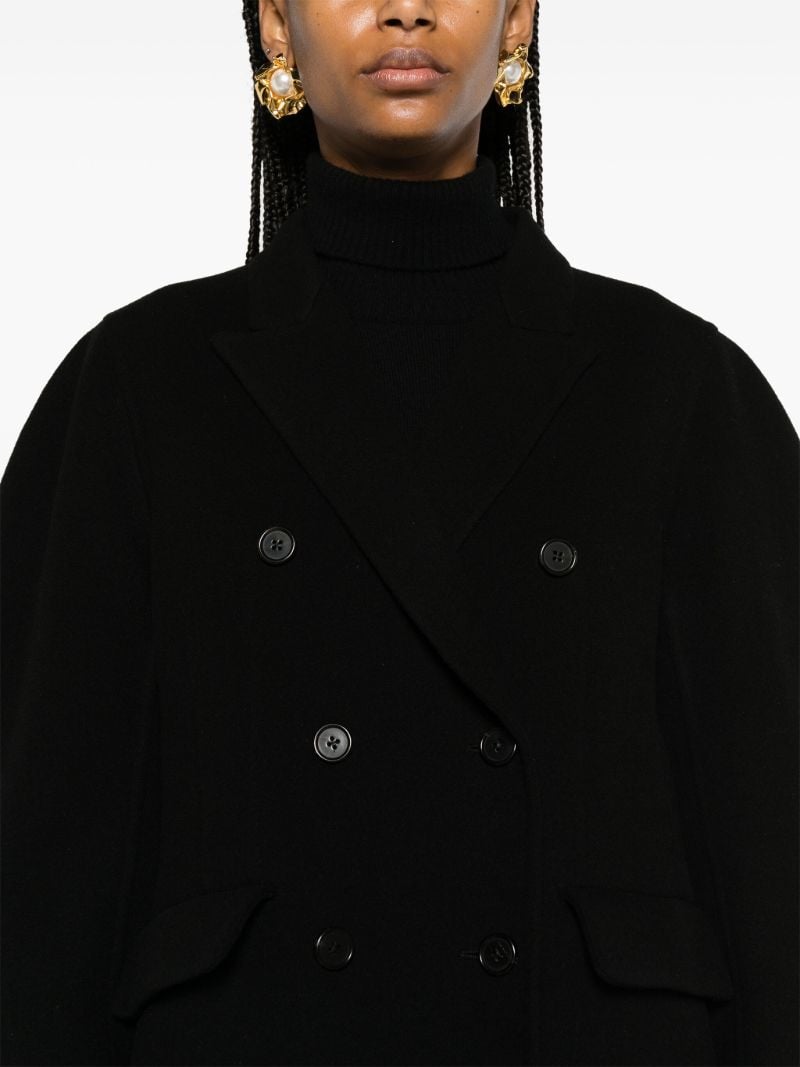 Black Double-breasted Wool-cashmere Blazer
