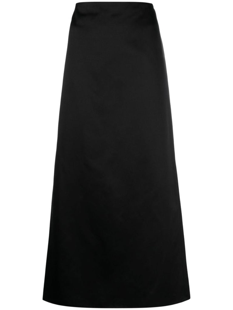 Black Silk-duchesse Maxi Skirt