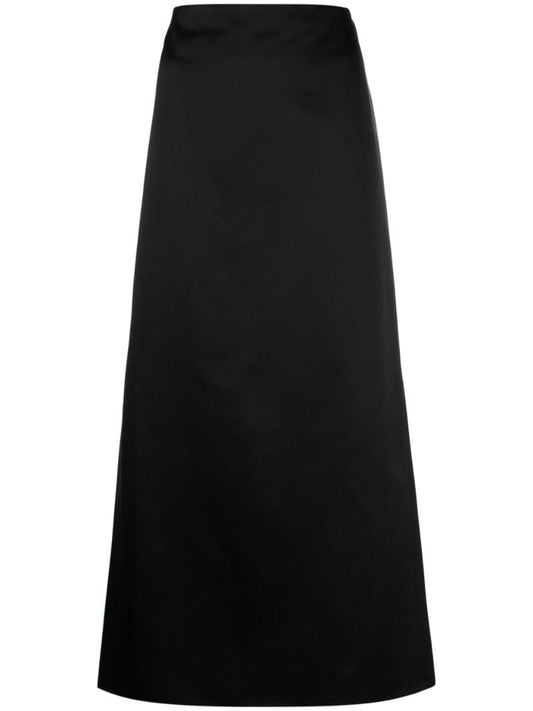 Black Silk-duchesse Maxi Skirt