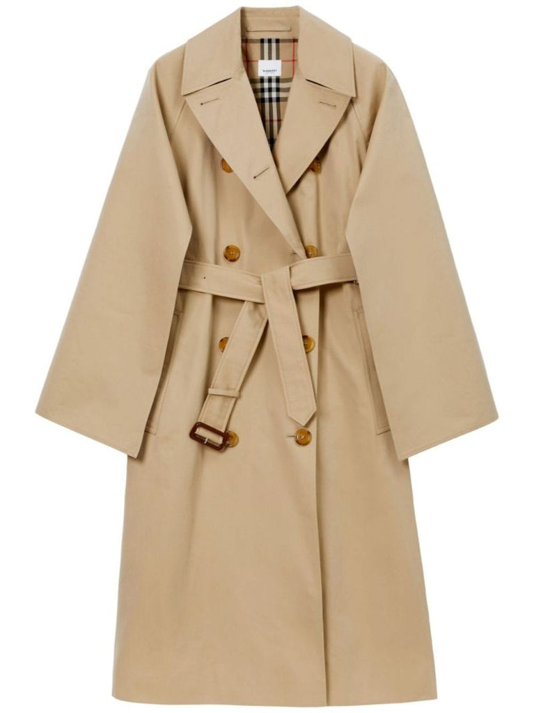 Neutral Cotton Gabardine Trench Coat