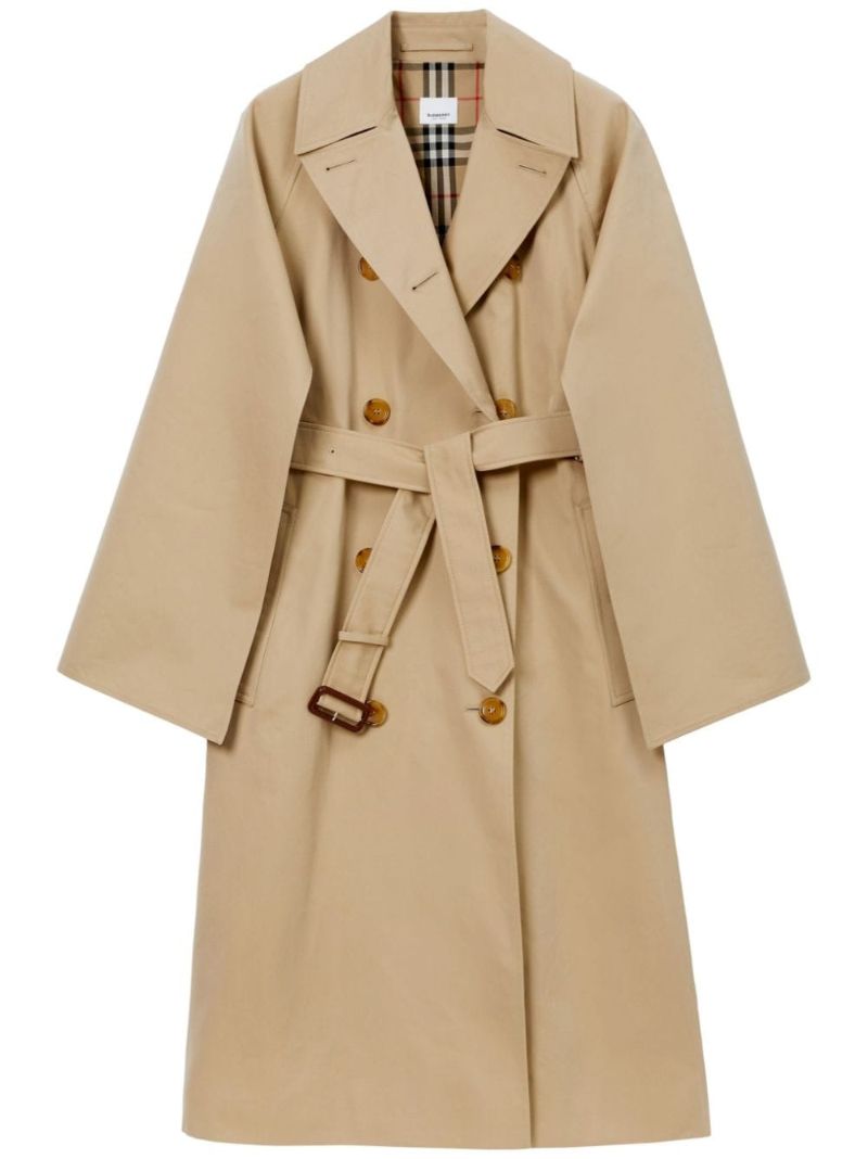 Neutral Cotton Gabardine Trench Coat