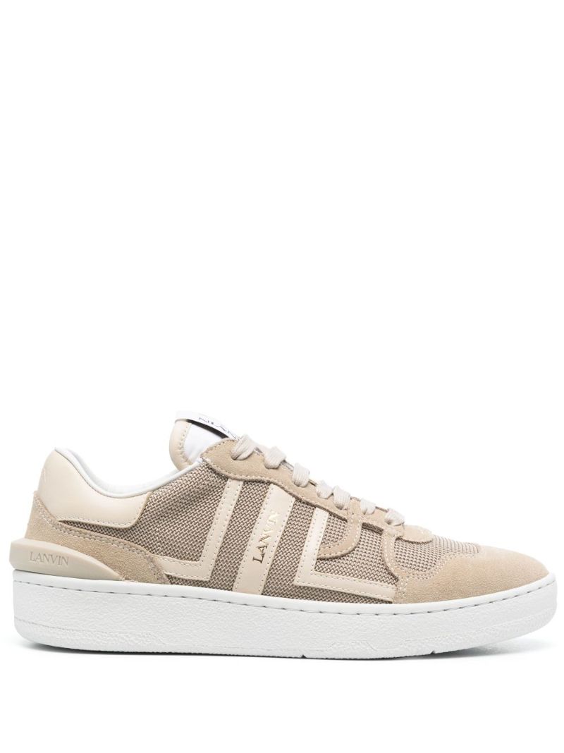 Neutral Clay Mesh and Suede Sneakers