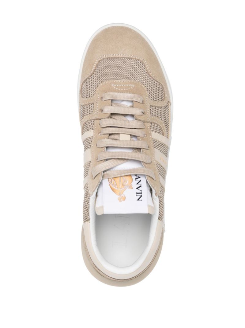 Neutral Clay Mesh and Suede Sneakers