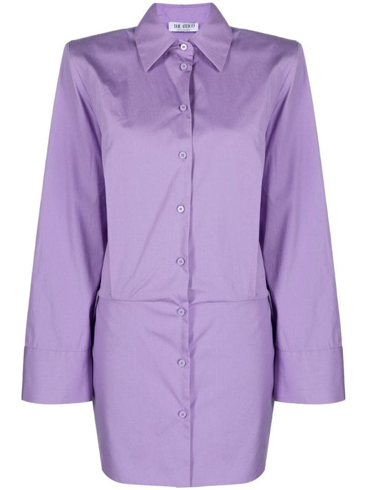 Purple Margot Cotton Mini Dress