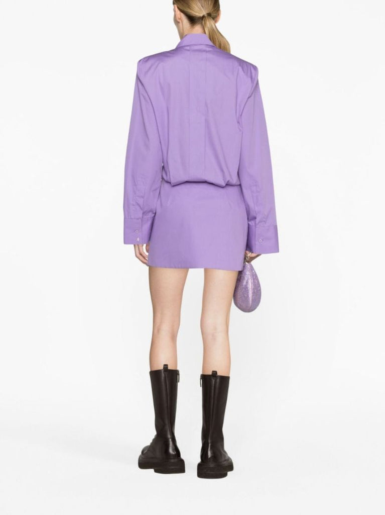 Purple Margot Cotton Mini Dress