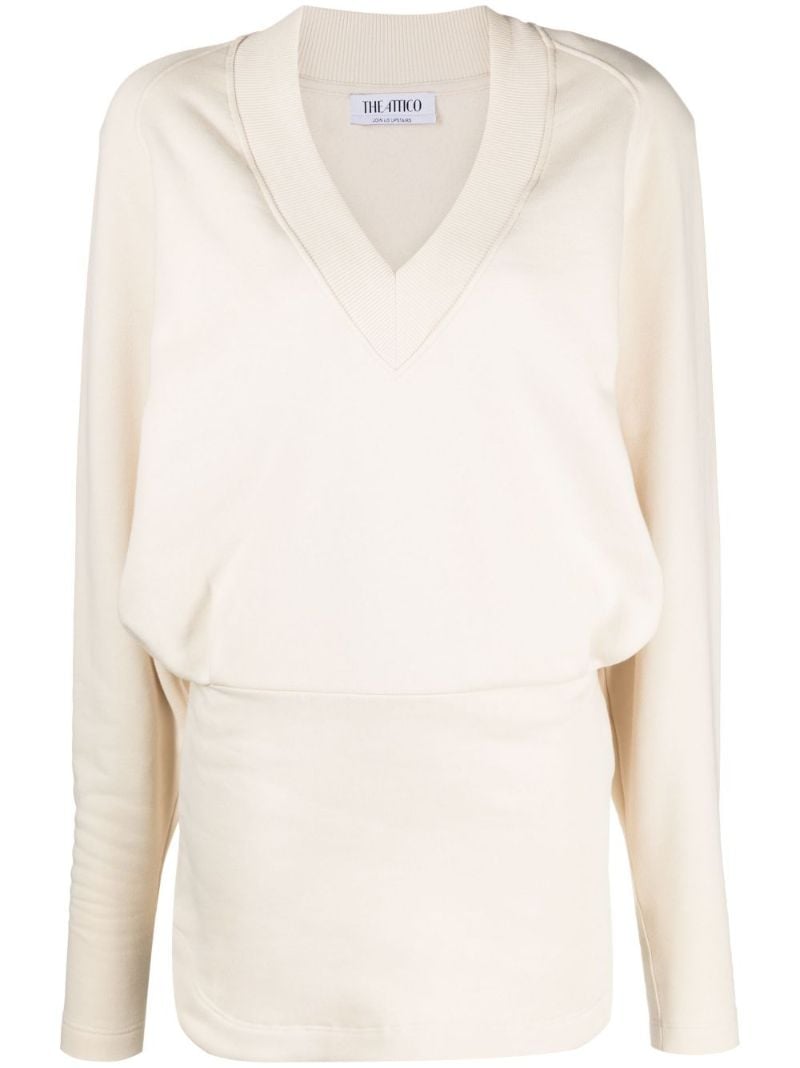 Neutral Gael Cotton Mini Dress