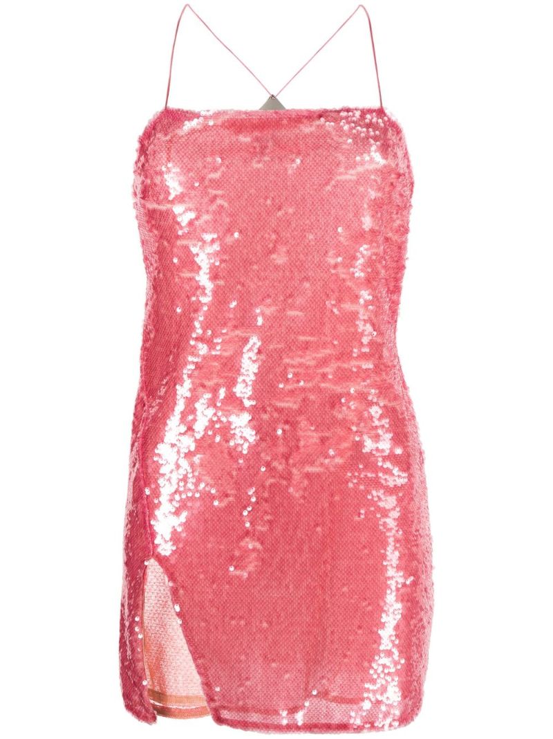 Pink Fujiko Sequinned Mini Dress