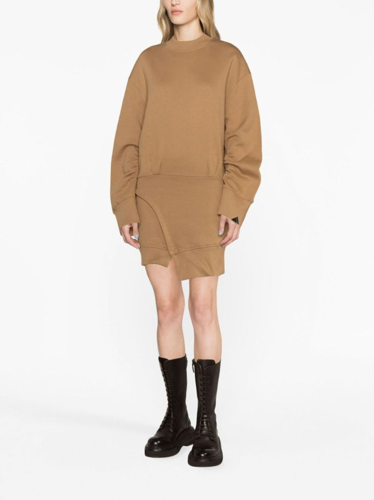 Brown Ivory Cotton Mini Dress