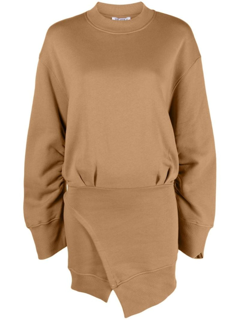 Brown Ivory Cotton Mini Dress