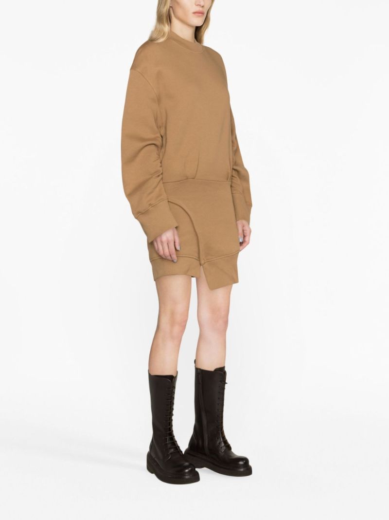 Brown Ivory Cotton Mini Dress