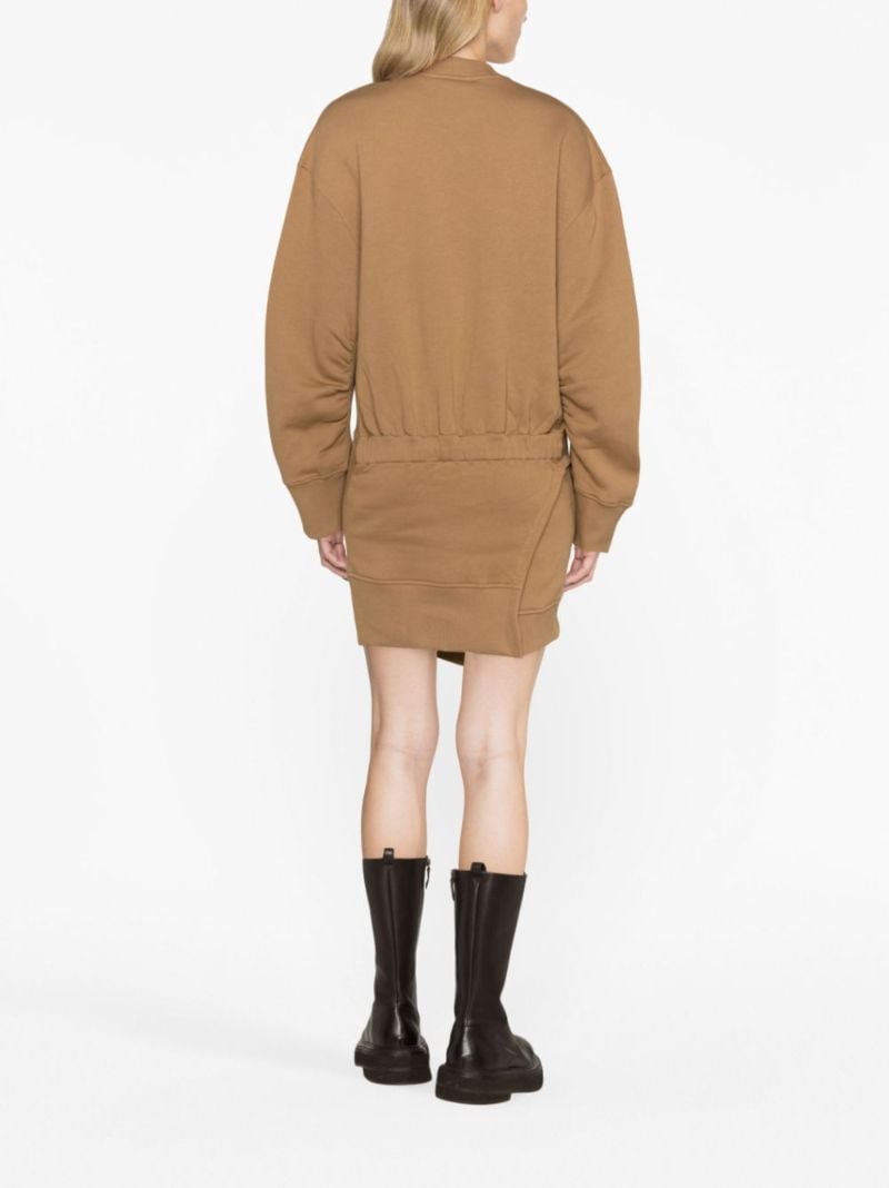 Brown Ivory Cotton Mini Dress