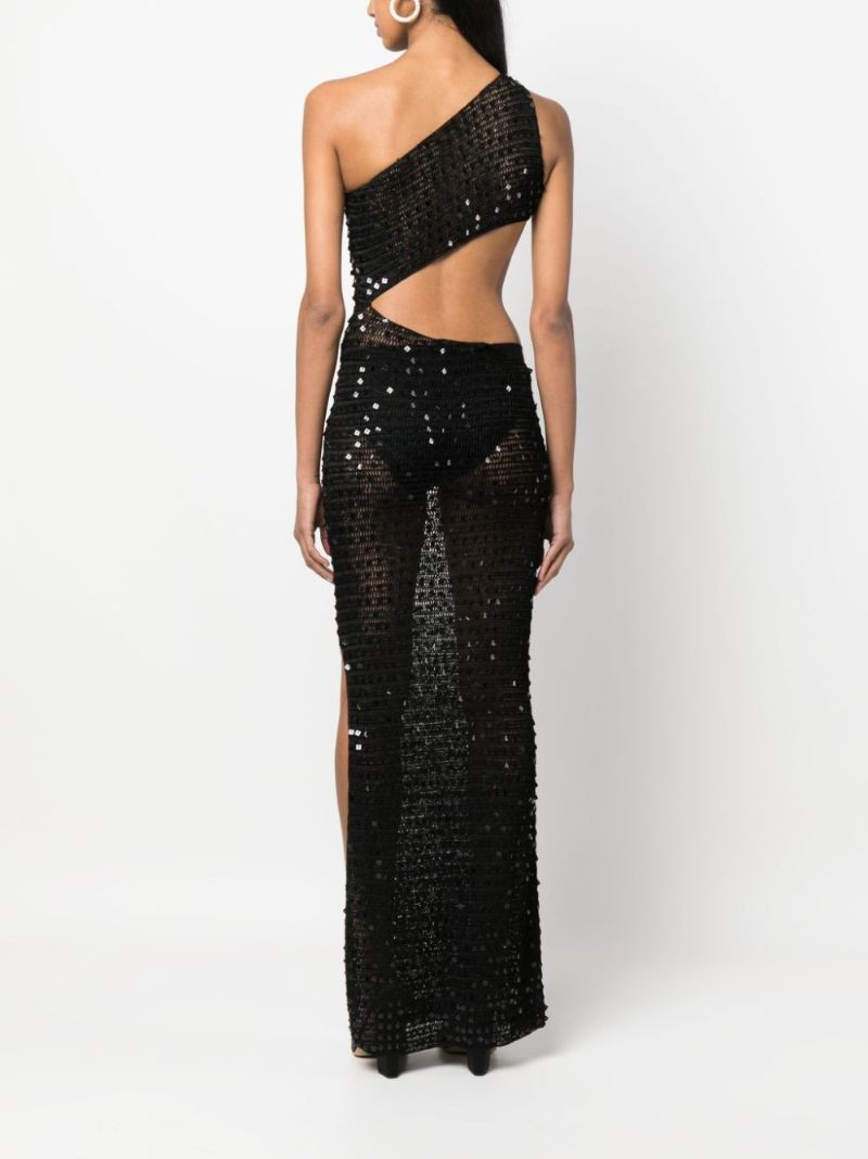 Black Gia Embellished Cut-out Maxi Dress