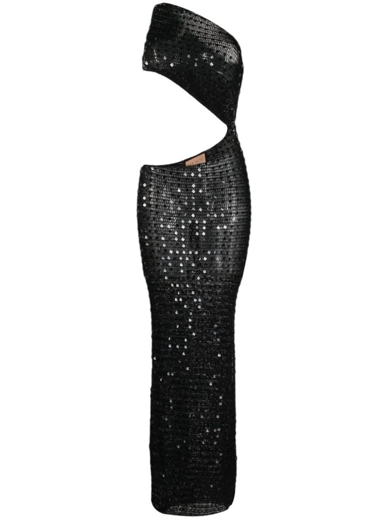 Black Gia Embellished Cut-out Maxi Dress