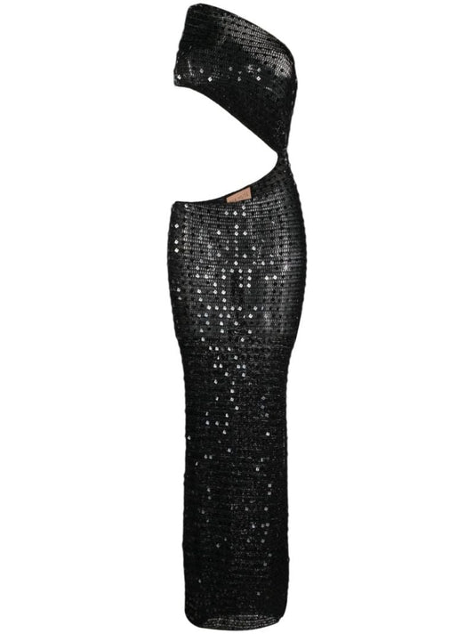 Black Gia Embellished Cut-out Maxi Dress