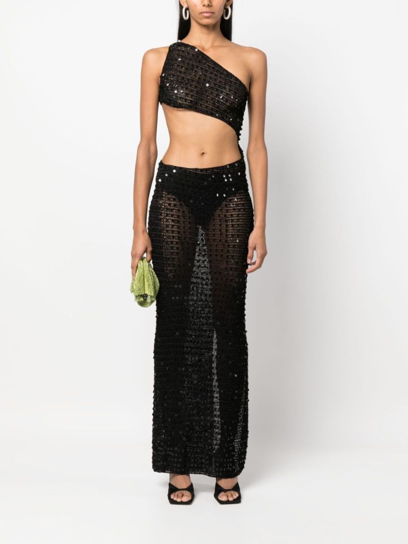 Black Gia Embellished Cut-out Maxi Dress