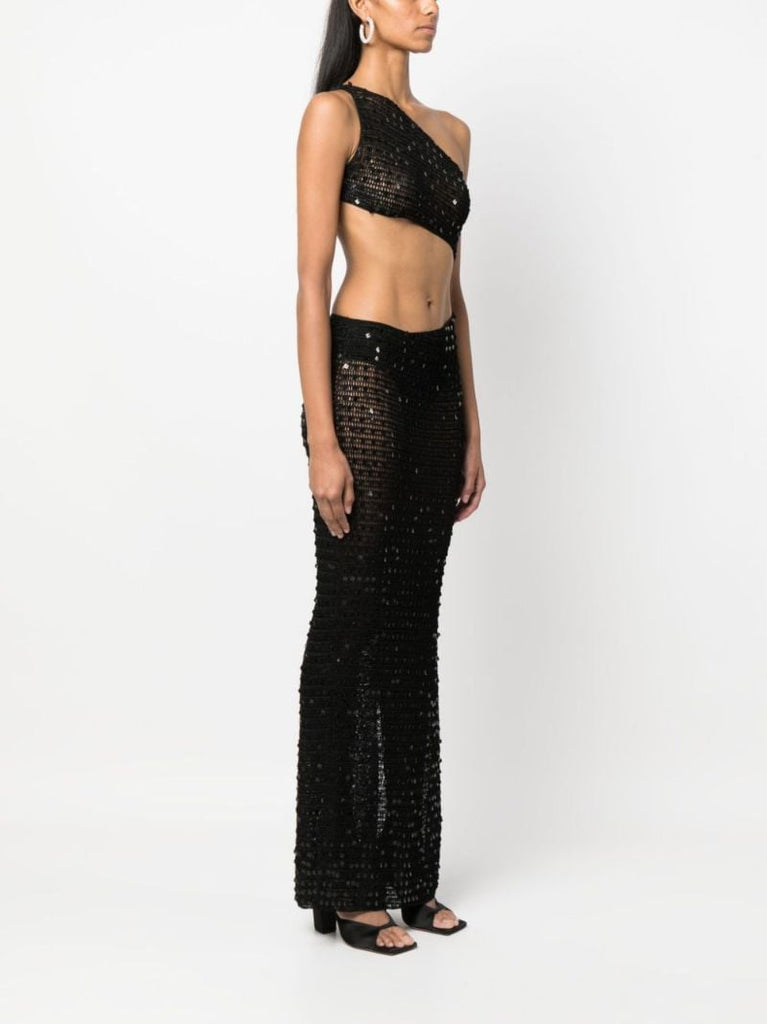 Black Gia Embellished Cut-out Maxi Dress