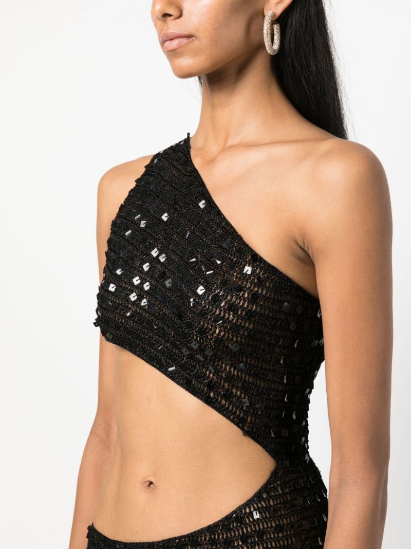 Black Gia Embellished Cut-out Maxi Dress