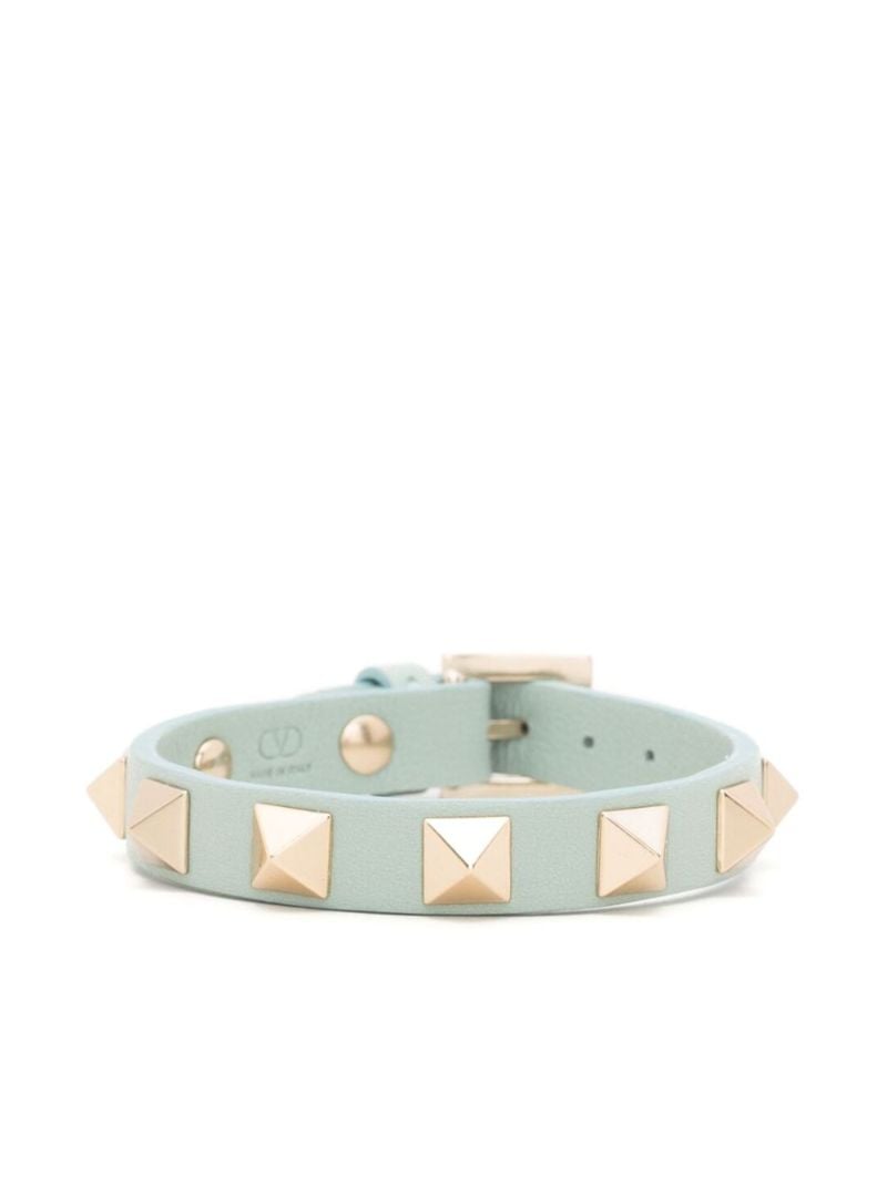 Gold-tone Rockstud Leather Bracelet