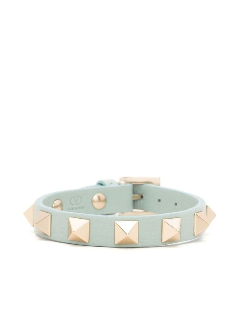 Gold-tone Rockstud Leather Bracelet