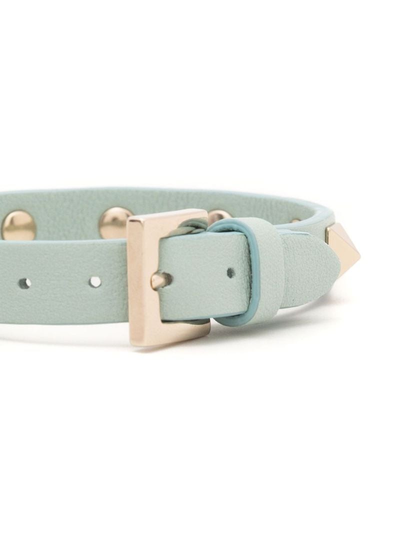 Gold-tone Rockstud Leather Bracelet