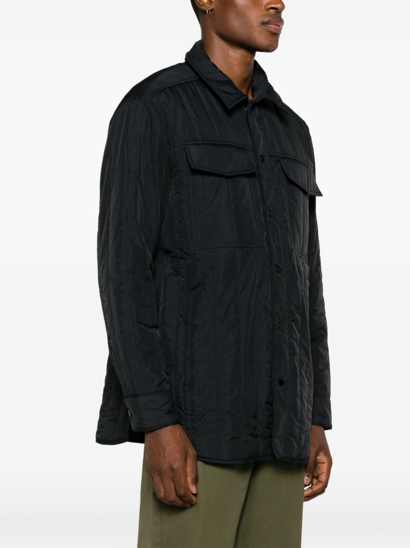 Black Carlyle Quilted Shirt Jacket