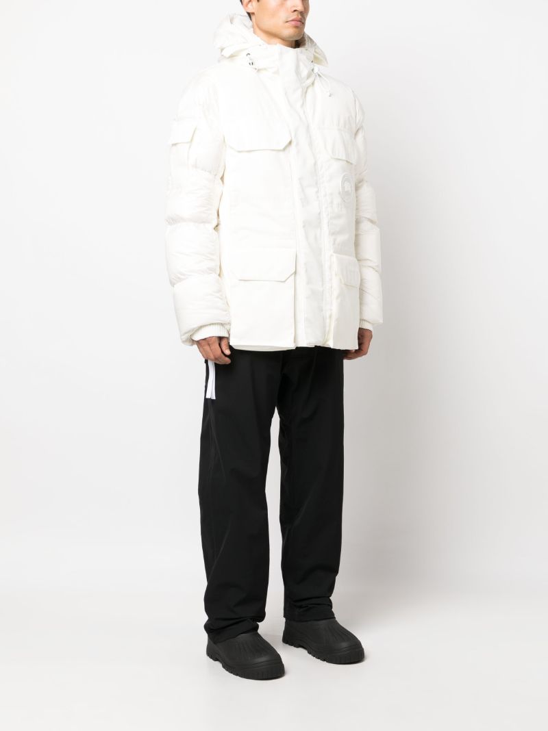 White Paradigm Expedition Hooded Quilted Coat