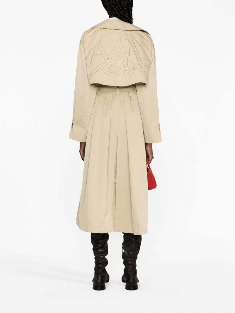 Neutral Belted Cotton Trench Coat