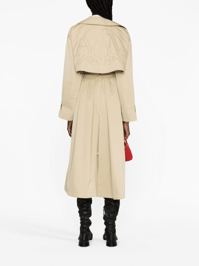Neutral Belted Cotton Trench Coat